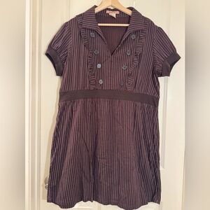 Drama Gold Brown pin striped Mini Dress size 2x